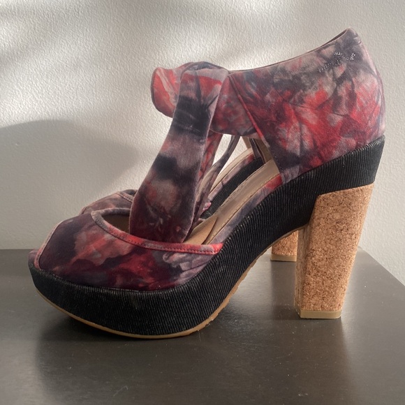 FUED Tie-Dye Denim Tie-Up Platforms - Picture 3 of 8